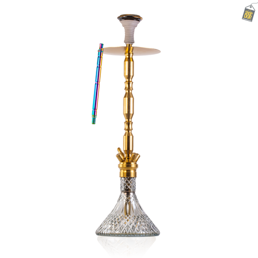 COCOYAYA King Series Hookah - Gold Stem (Transparent Base)