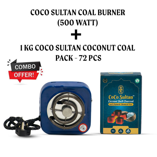 Combo Pack - COCO Sultan 500watt Burner (Hot Plate) + 1 kg Coconut Coal