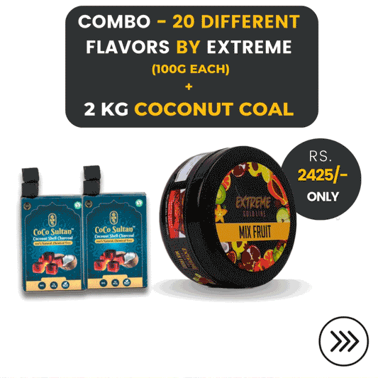 Combo - 20 Different Tastes by Extreme (100gm Each) + 2 kg Coconut Coal