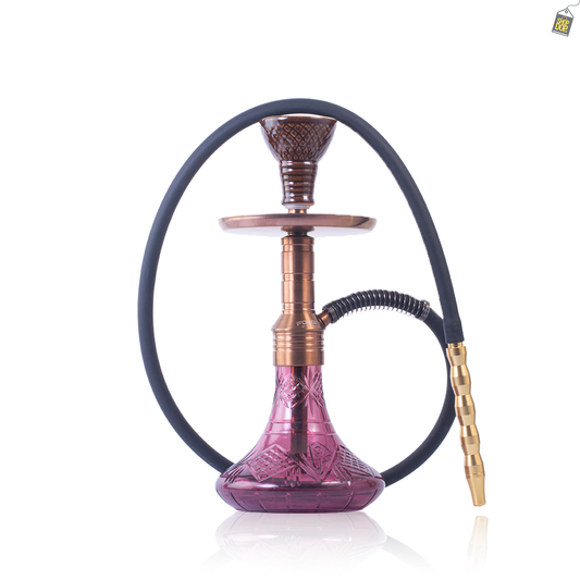 Noddy 007 Night Fire Hookah with Bag - Bronze Stem / Purple Base