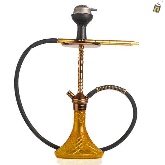 Fighter Ladder Hookah - Bronze Stem / Amber Base