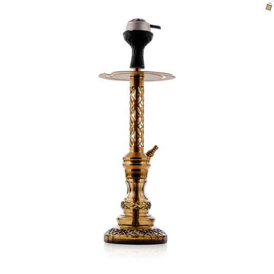 COCOYAYA Valeria Mughal Hookah with Black Bag - Gold Stem / Grey Base
