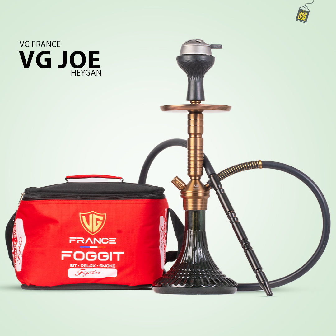 VG Joe Heygan Hookah with Bag - Bronze Stem / Dark Green Base