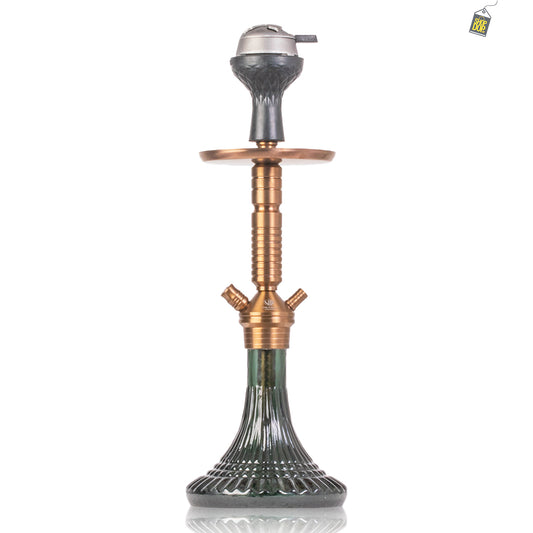 VG Joe Heygan Hookah with Bag - Bronze Stem / Dark Green Base