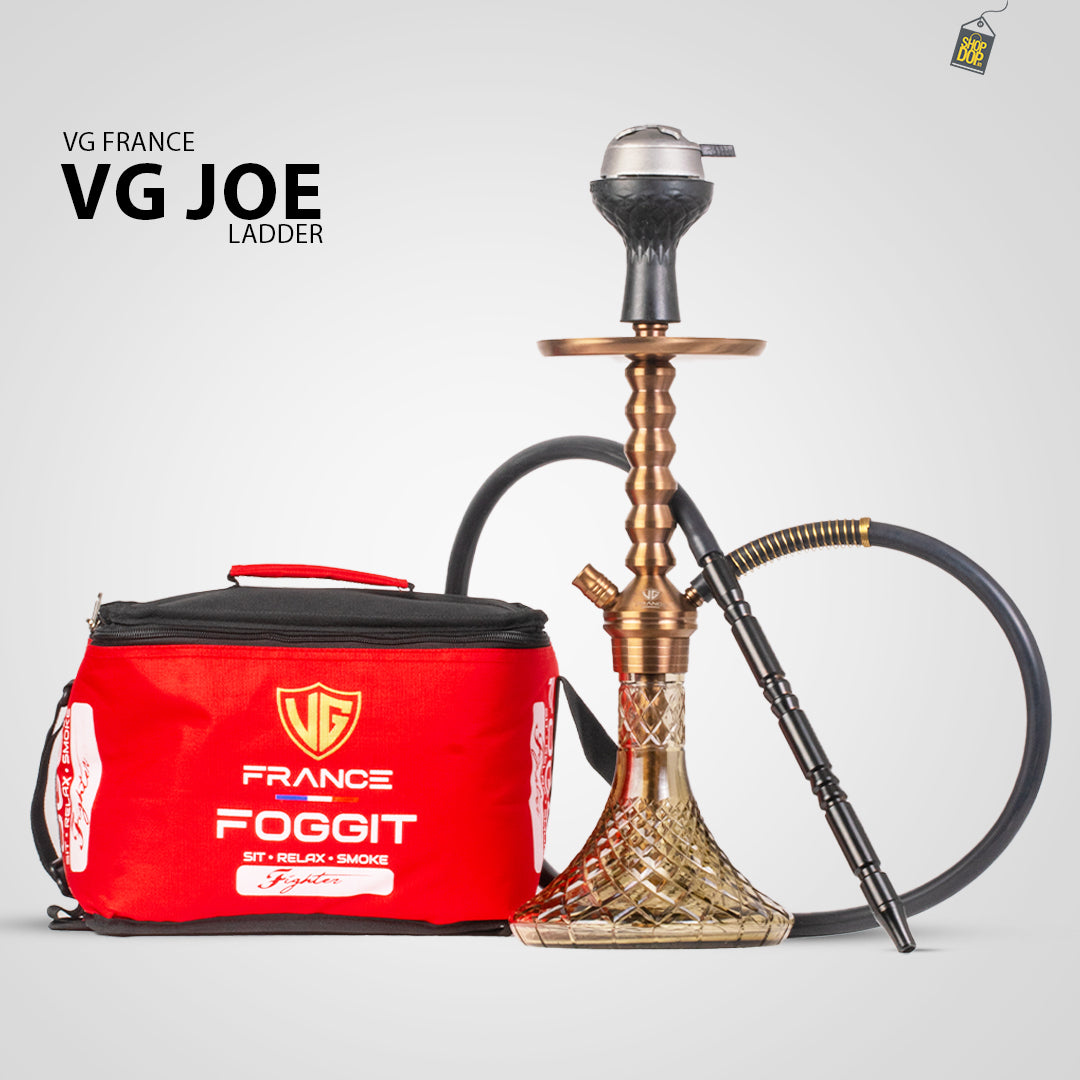 VG Joe Ladder Hookah with Bag - Bronze Stem / Grey Base