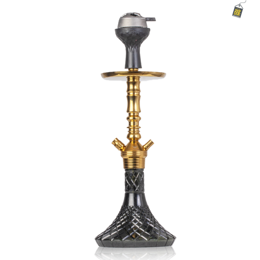 VG Joe R2 Hookah with Bag - Gold Stem / Black Base