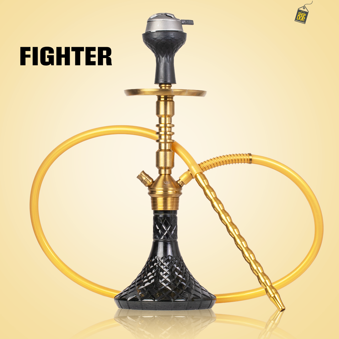 VG Joe R3 Hookah with Bag - Gold Stem / Black Base