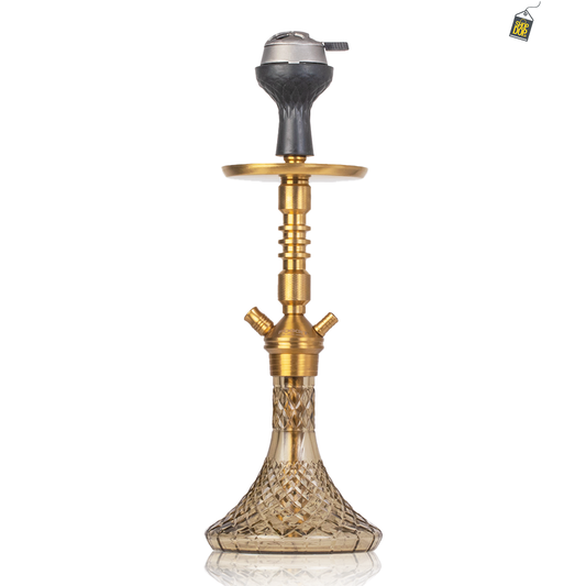 VG Joe R3 Hookah with Bag - Gold Stem / Grey Base