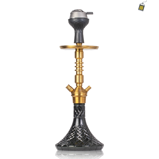 VG Joe R3 Hookah with Bag - Gold Stem / Black Base