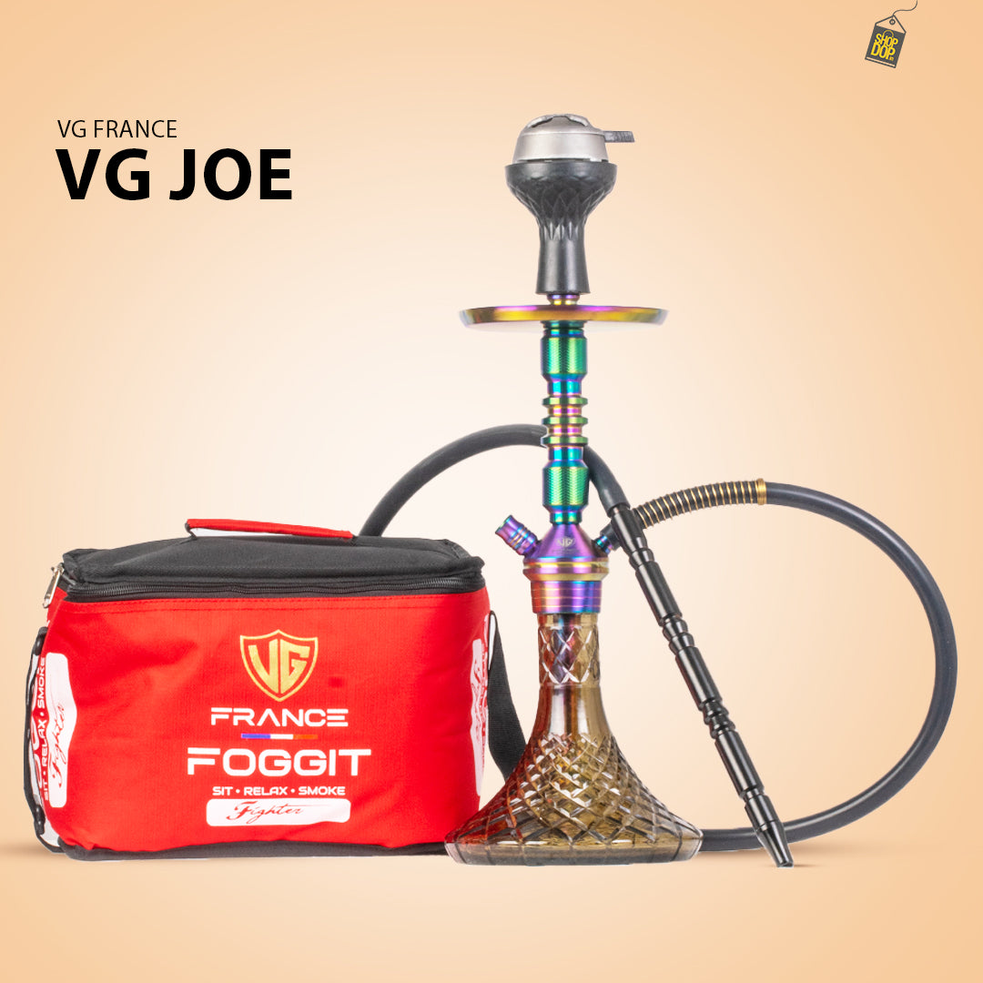 VG Joe R3 Hookah with Bag - Rainbow Stem / Grey Base