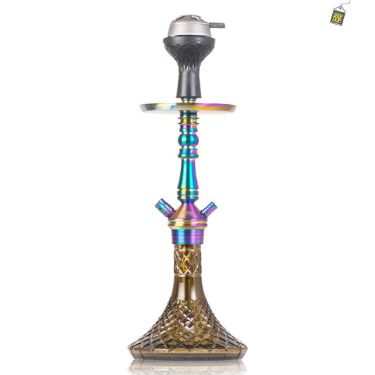 VG Joe Shin Hookah with Bag - Rainbow Stem / Grey Base