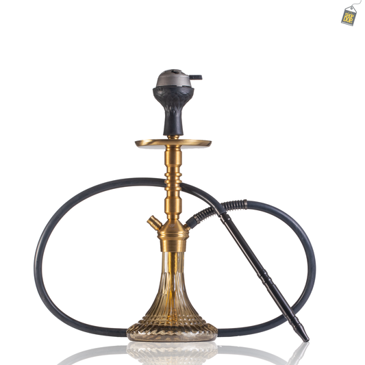 VG Joe R3 Hookah with Bag - Gold Stem / Grey Line Base