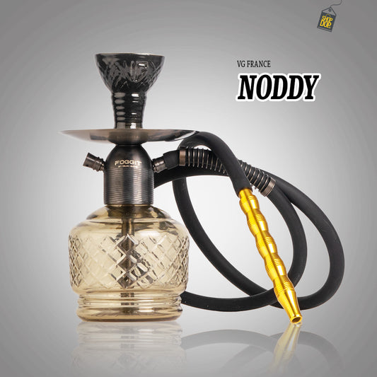 Noddy Flatter Hookah - Black Stem / Grey Base