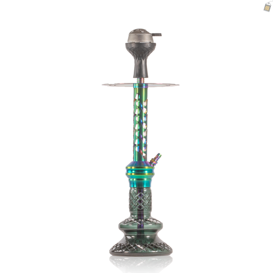 COCOYAYA Valeria Bone Hookah with Bag - Rainbow Stem / Green Base