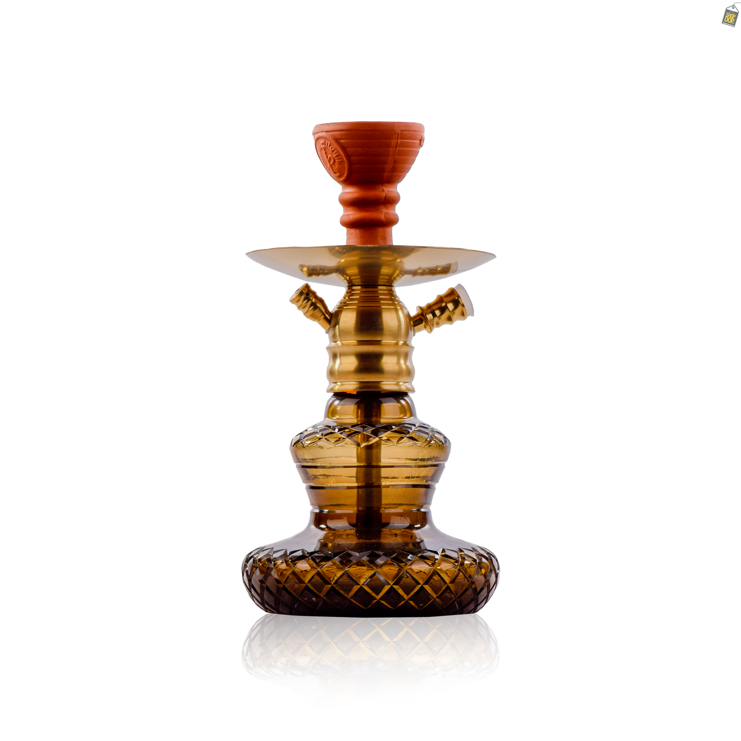 COCOYAYA X4 Carafe Hookah - Gold Stem / Brown Base