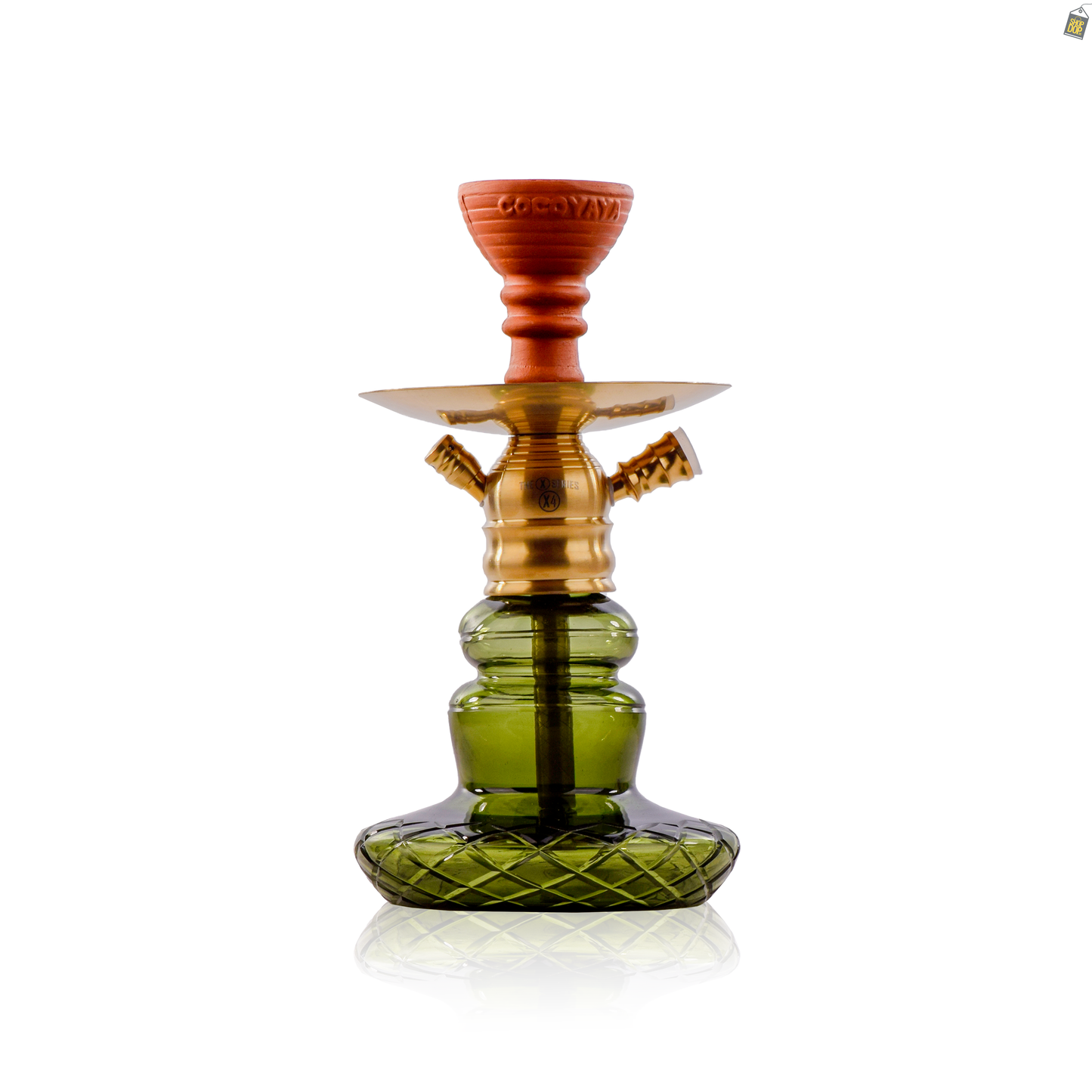 COCOYAYA X4 Hookah - Gold Stem / Green Base