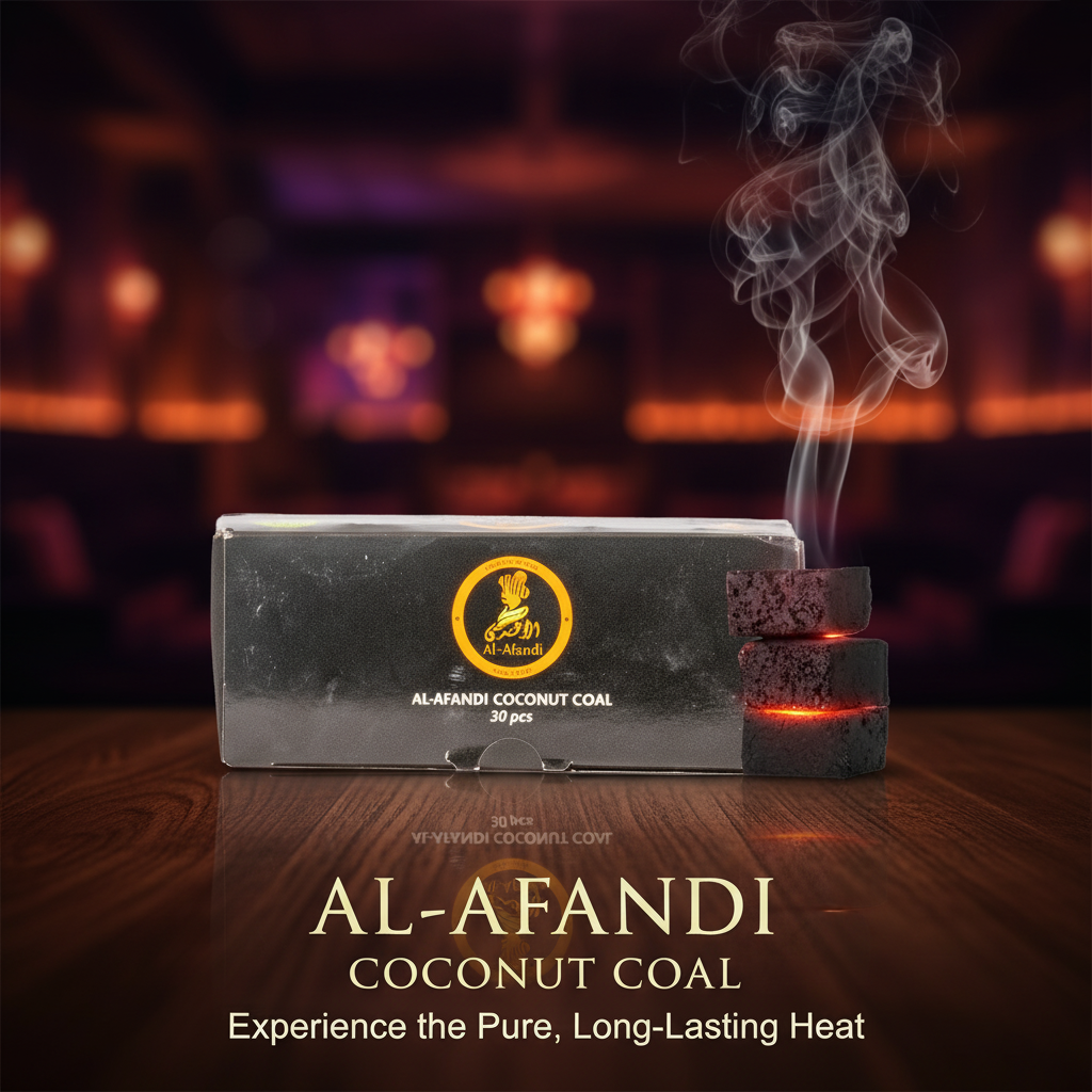 Al Afandi Flat Hookah Coconut Coal 250gram - 30pcs