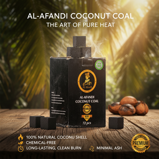 Al Afandi Hookah Coconut Coal 1kg - 72pcs