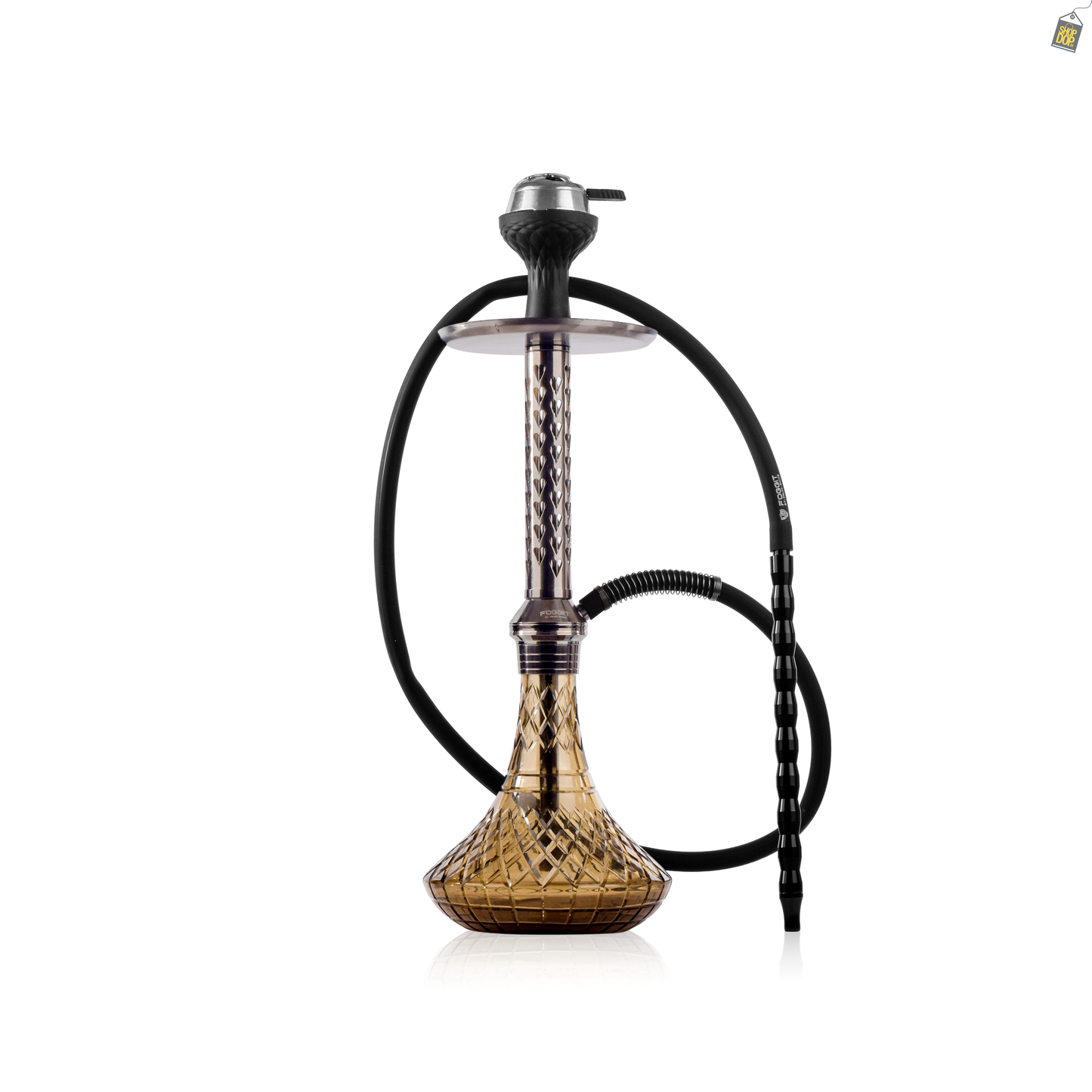 Alexander HRT Hookah with Bag - Gun Metal Stem / Grey Base