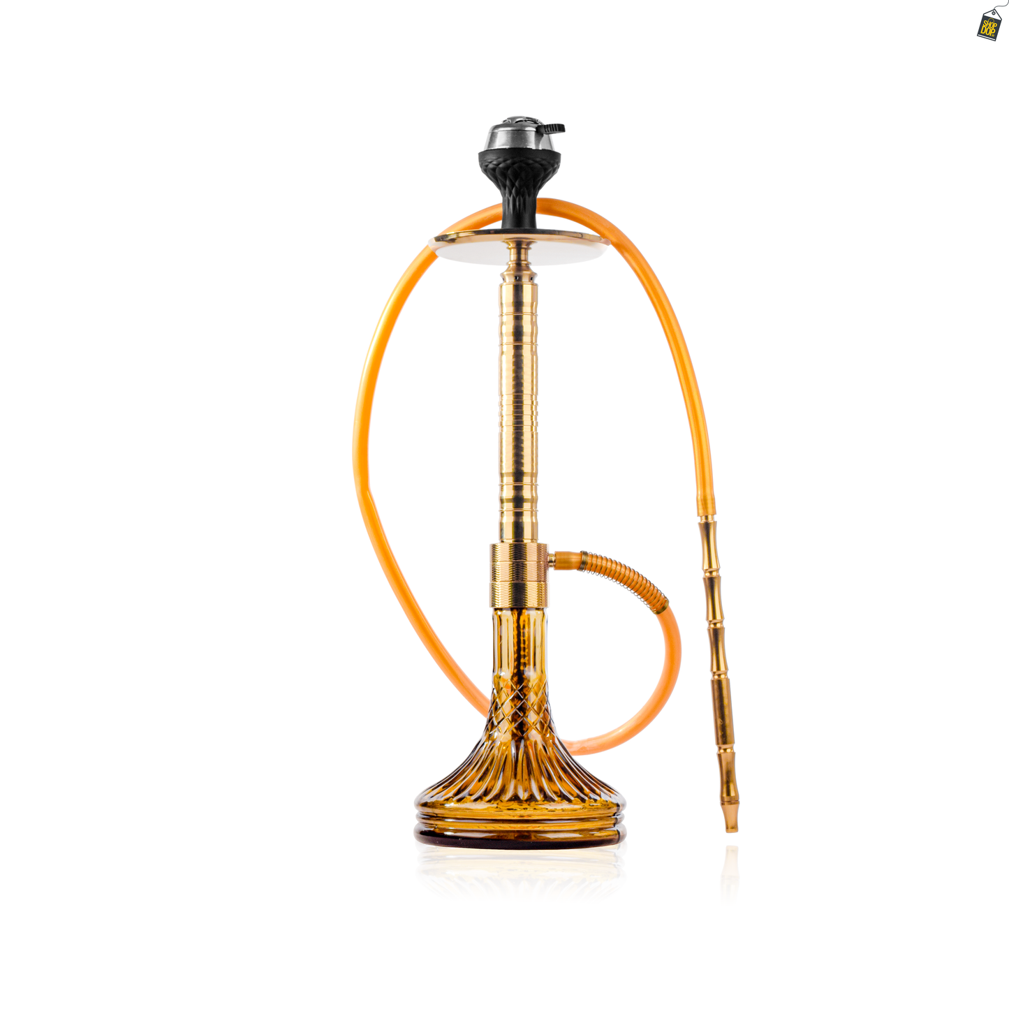 Attack Hookah with Bag - Gold Stem / Grey Base