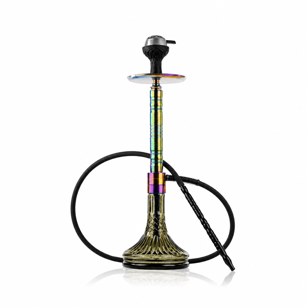 Attack Hookah with Bag - Rainbow Stem / Green Base