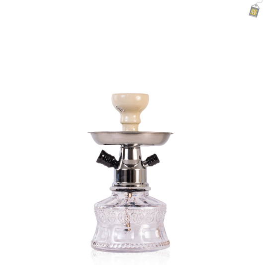 MYA Bacci Hookah - White Base / Black Stem (White Pipe)