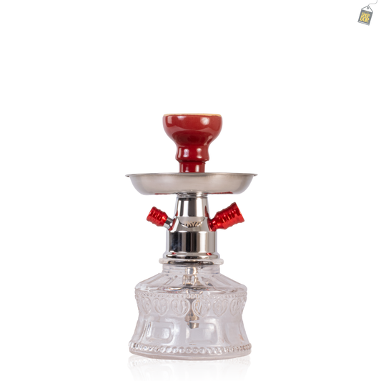 MYA Bacci Hookah - White Base / Red Stem