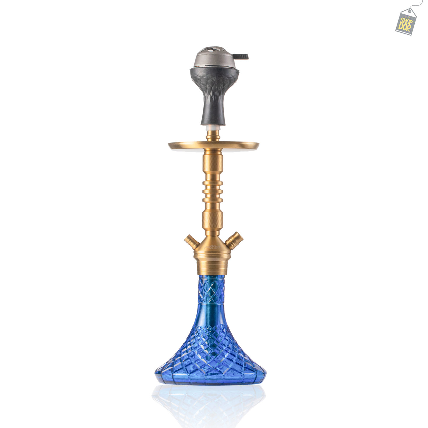 VG Joe R3 Hookah with Bag - Gold Stem / Blue Base