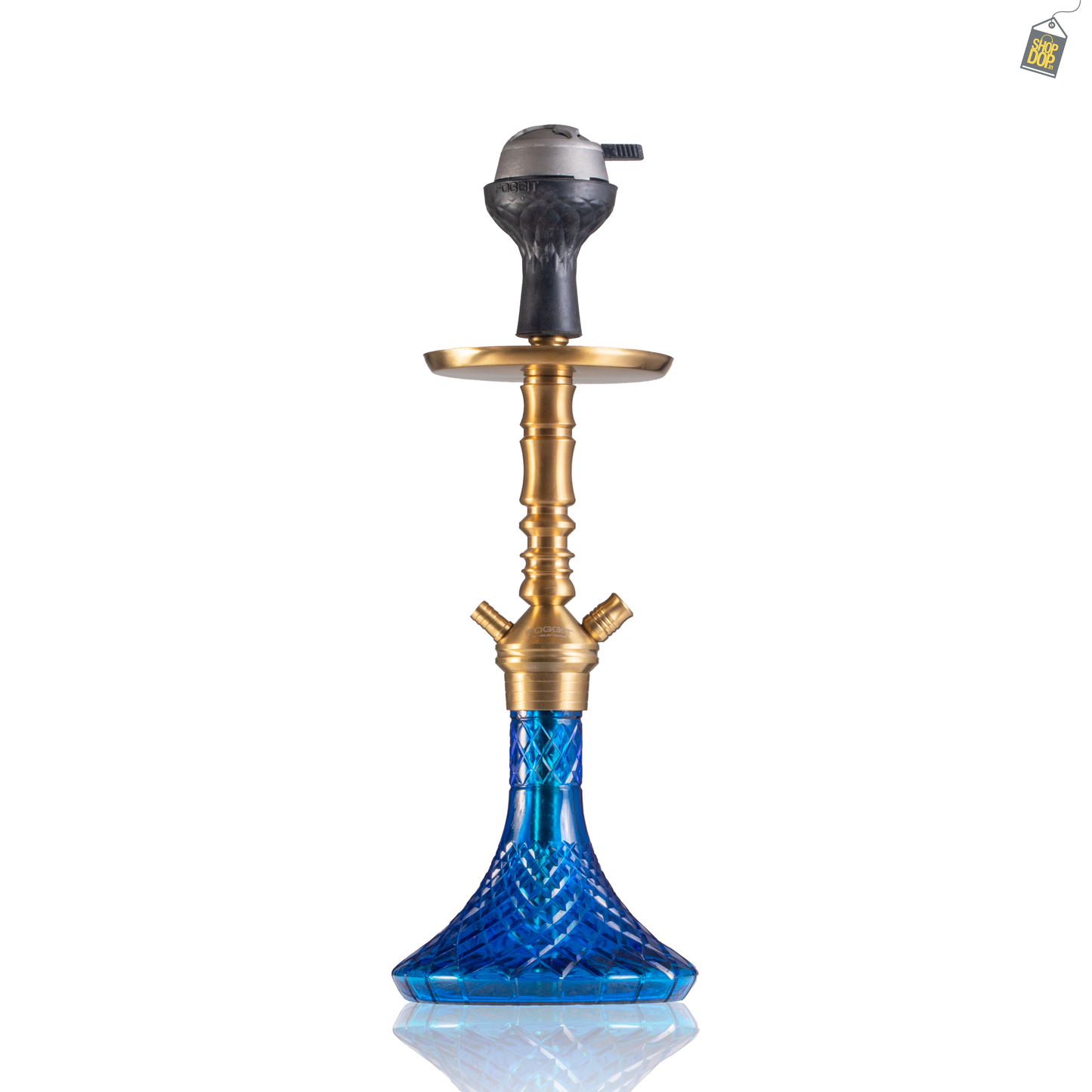 VG Joe R2 Hookah with Bag - Gold Stem / Blue Base