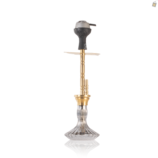 COCOYAYA Boro Bora Hookah with Bag - Gold Stem / Grey Base