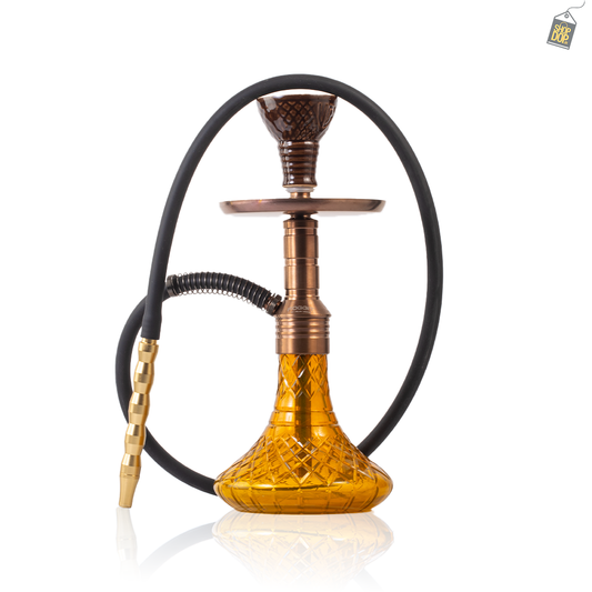 Noddy 007 Night Fire Hookah with Bag - Bronze Stem / Amber Base
