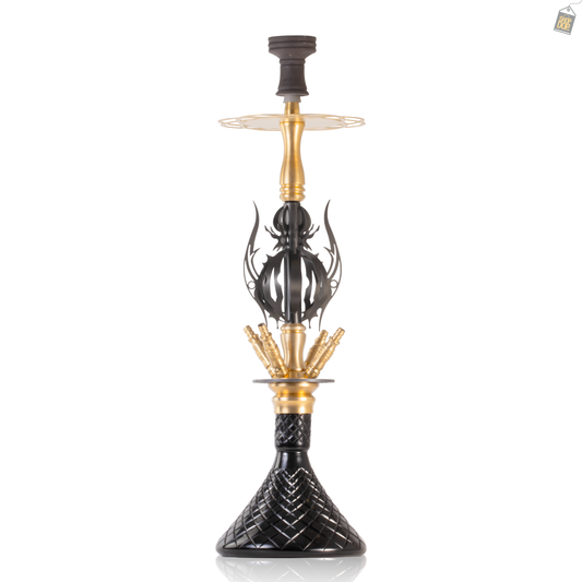 COCOYAYA Caesar 4 Pipe Hookah - Gold Stem / Black Base