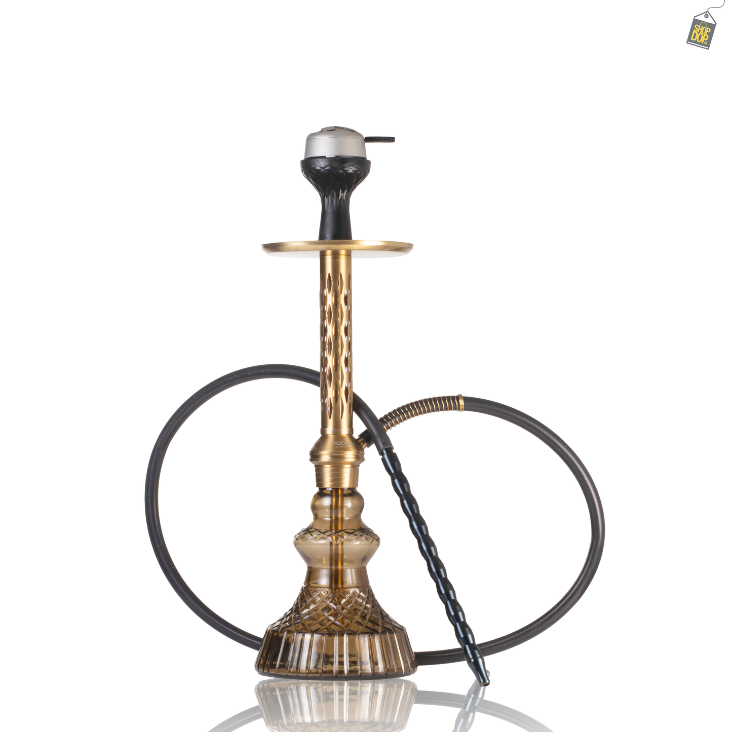 Alexander DIMD Hookah with Bag - Gold Stem / Grey Carafe Base