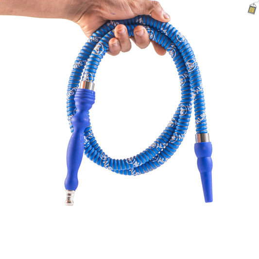 ALS Fibre Handle Leather Coated Hookah Pipe - Blue