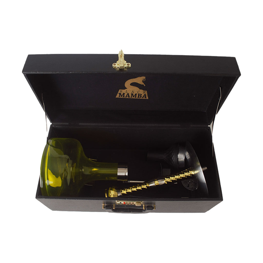 हुक्का के लिए ब्लैक माम्बा लेदर केस - काला