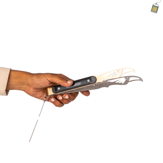 Silicone Grip Metallic Hookah Tong / Chimta - Black