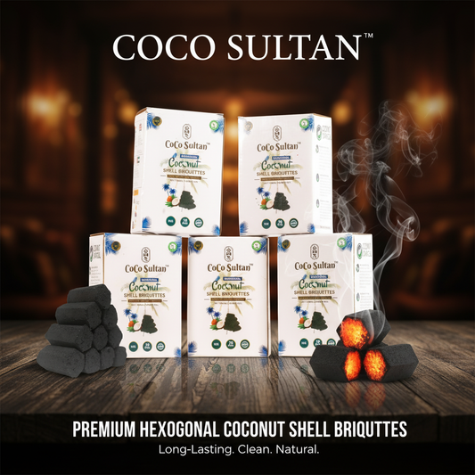 COCO Sultan Hexagonal Hookah Coconut Coal - Pack of 5kg