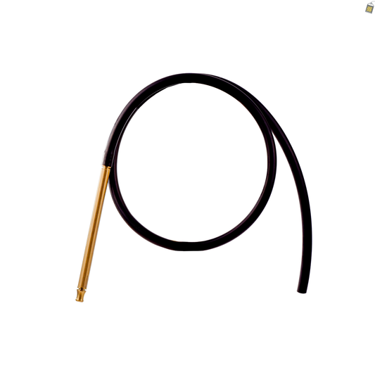 COCOYAYA Silicone Hookah Pipe - Plain Golden Handle / Black Pipe