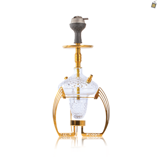 VG France Crown Hookah with Bag (LED & Remote) - Gold Stem / CGB Base