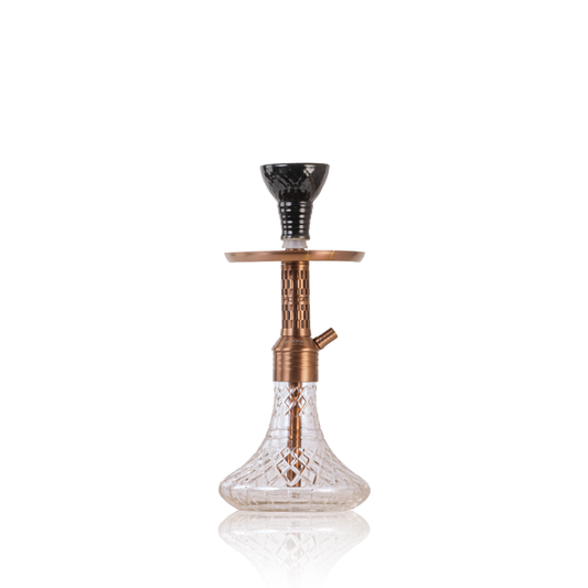 Dark Knight Orbit Hookah with Bag - Bronze Stem / Transparent Base