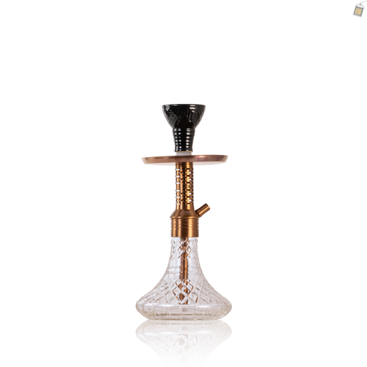 Dark Knight Zipper Hookah with Bag - Bronze Stem / Transparent Base
