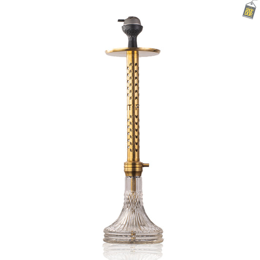 VG Romeo Decker Hookah - Gold Stem / Transparent Base