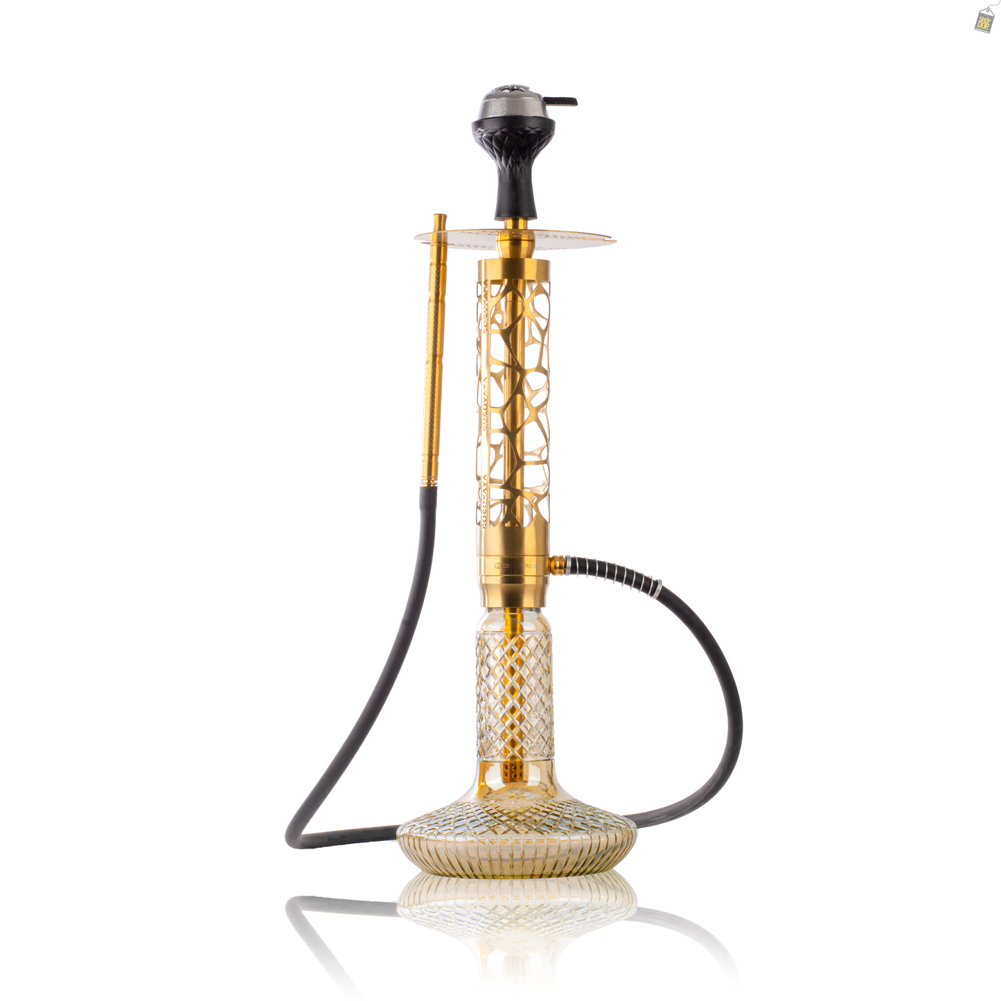 COCOYAYA Imperio Hookah (Ferro Series) with Bag - Gold Stem / CGB Gold Base