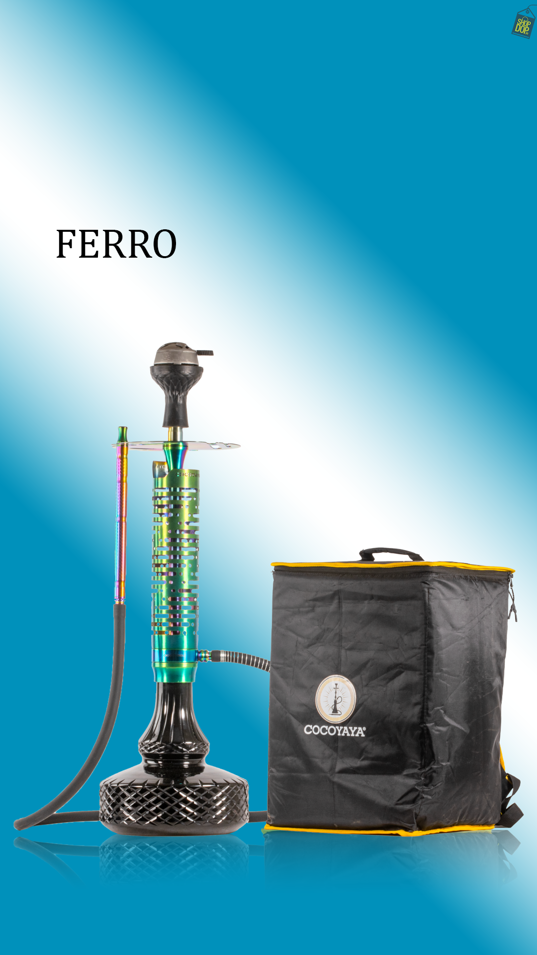 COCOYAYA Vivanta Hookah (Ferro Series) - Rainbow Stem / Black Base