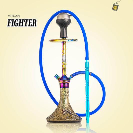 Fighter R6 Hookah - Rainbow Stem / Grey Base