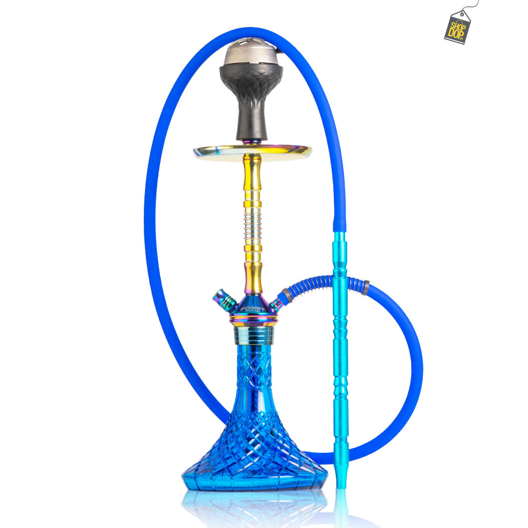 Fighter R6 Hookah - Rainbow Stem / Blue Base