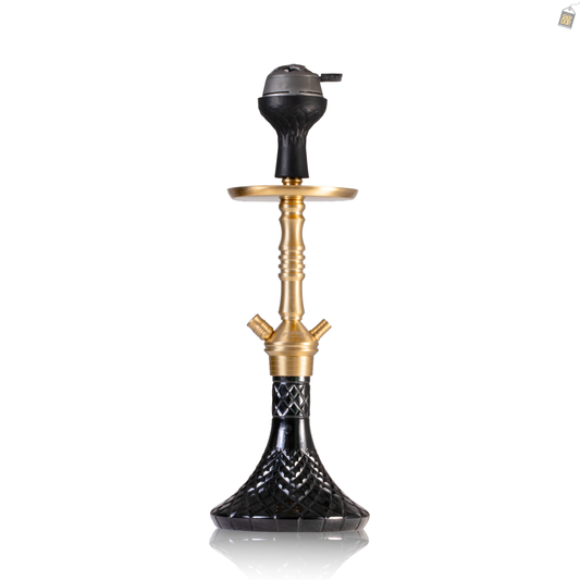 VG Joe L3 Hookah with Bag - Gold Stem / Black Base