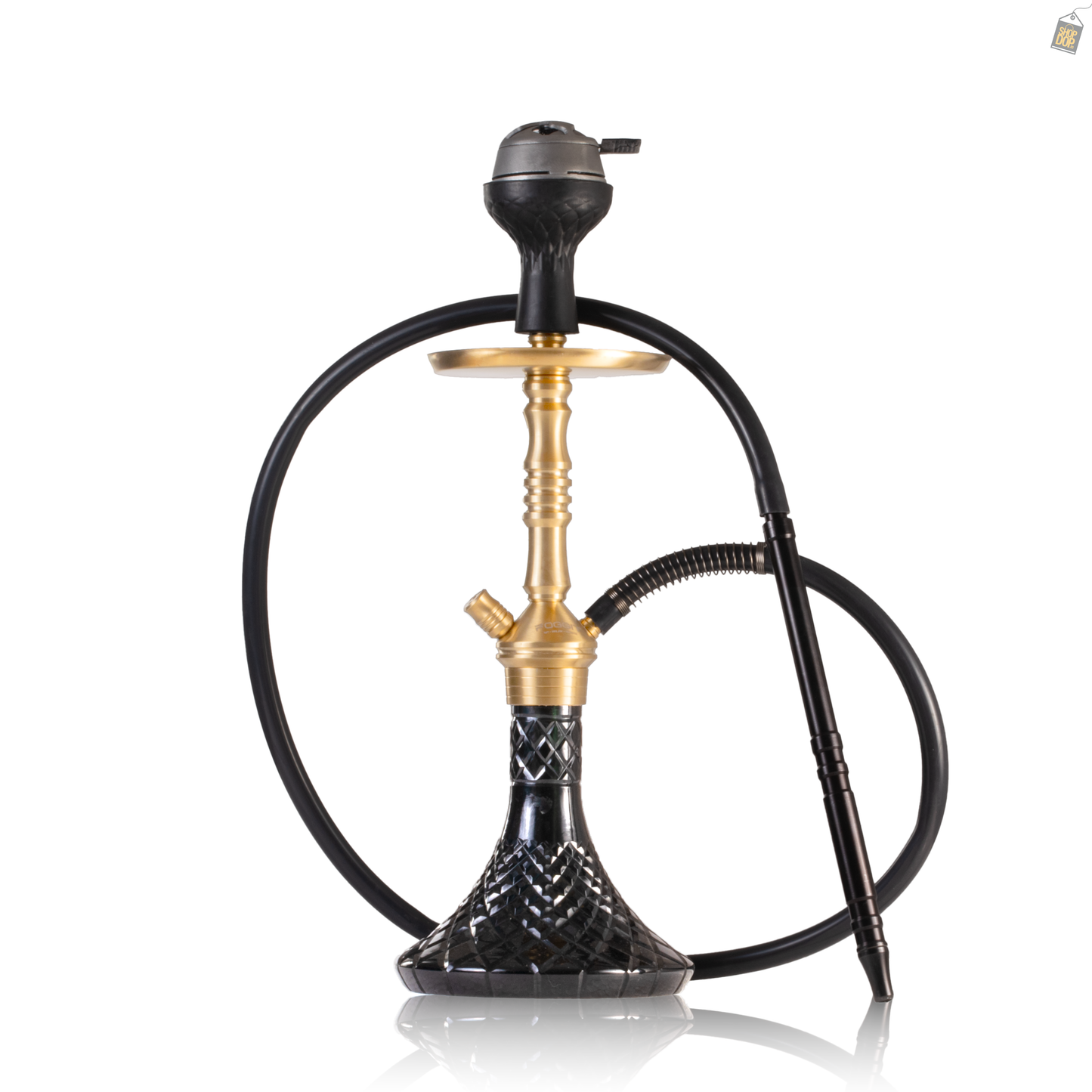 VG Joe L3 Hookah with Bag - Gold Stem / Black Base