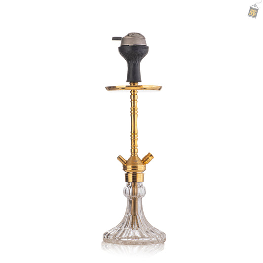 Fighter Hookah L3 - Gold Stem / Transparent Oby Base