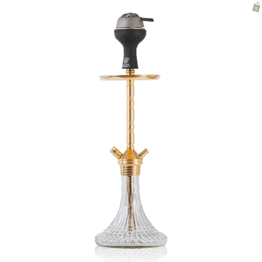 Fighter Hookah R2 2.0 - Gold Stem / Transparent Line Base